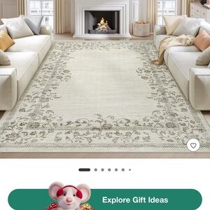 Elegant Cream and Gray Area Rug